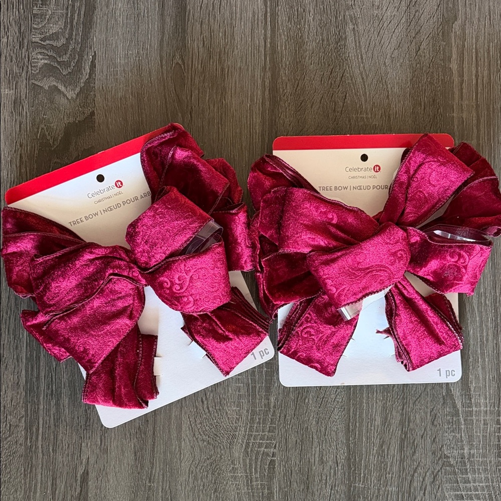 Velvet Holiday Bows — set of 2
